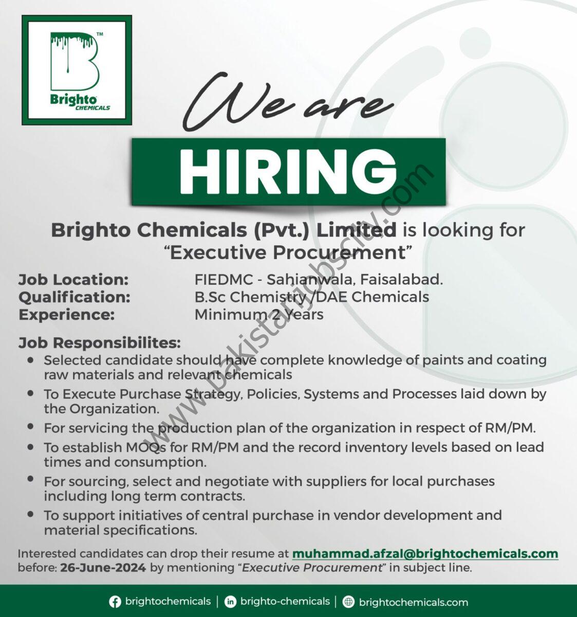Brighto Chemicals Pvt Ltd Jobs 21 June 2024 1