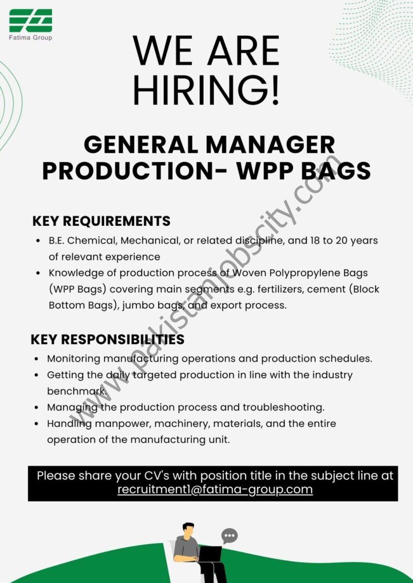 Fatima Group Jobs General Manager Production WPP Bags 1