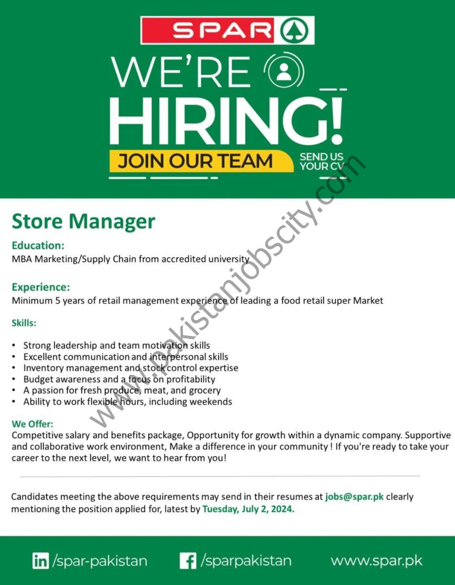 SPAR Pakistan Jobs Store Manager 1