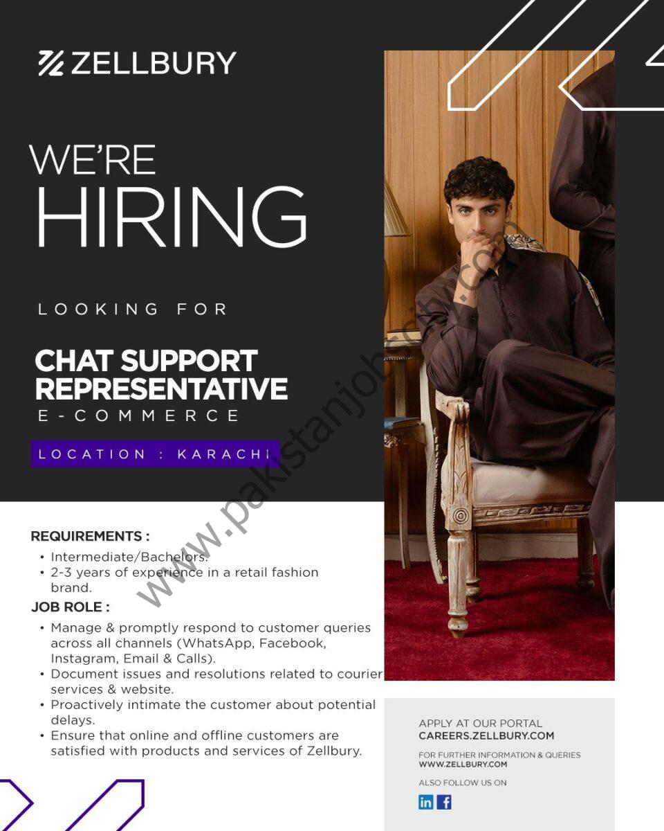 Zellbury Pakistan Jobs Chat Support Representative E-Commerce 1