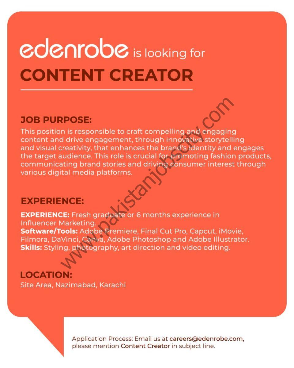 Edenrobe Jobs Content Creator 1