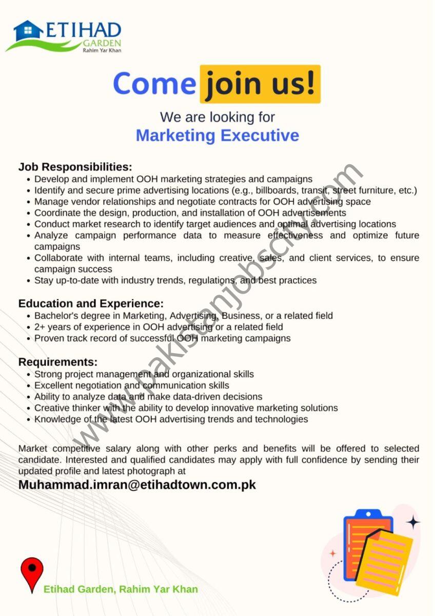 Etihad Garden Jobs Marketing Executive 1