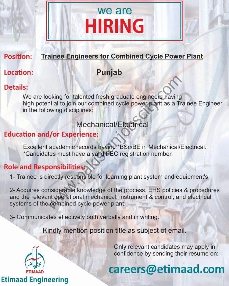 Etimaad Engineering Pvt Ltd Jobs Trainee Engineer 1