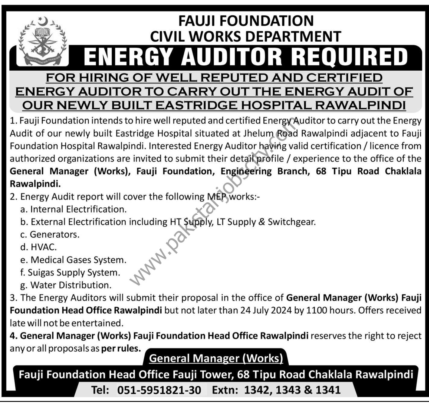 Fauji Foundation Jobs July 2024