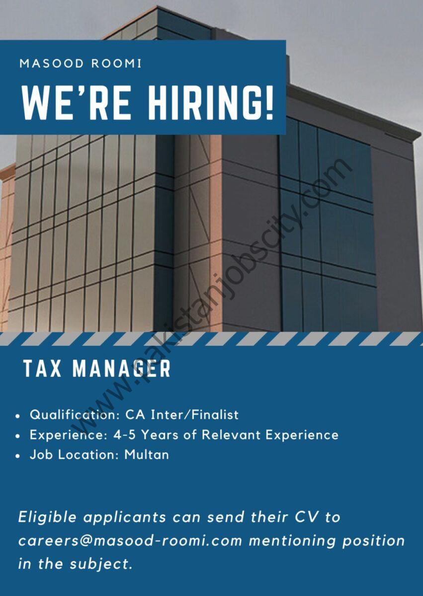 Masood Roomi Jobs Tax Manager  1