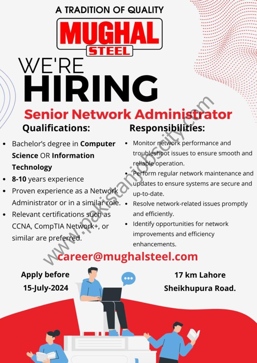 Mughal Steel Jobs Senior Network Administrator 1