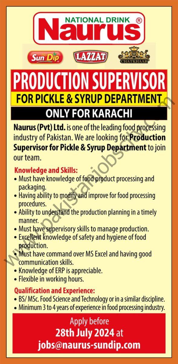 Naurus Pvt Ltd Jobs Production Supervisor 1