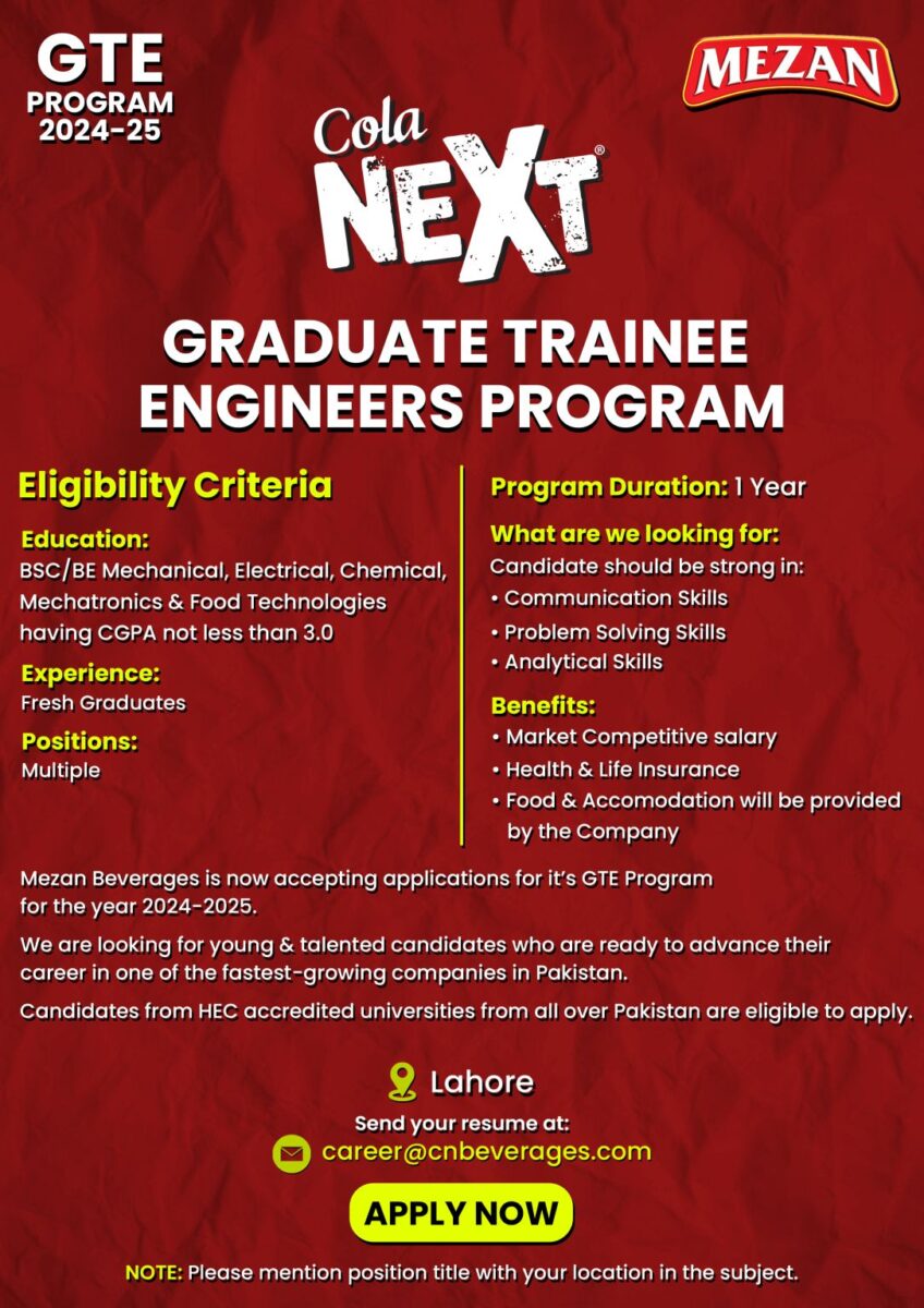 Cola Next Graduate Trainee Engineers Program 2024-25 1