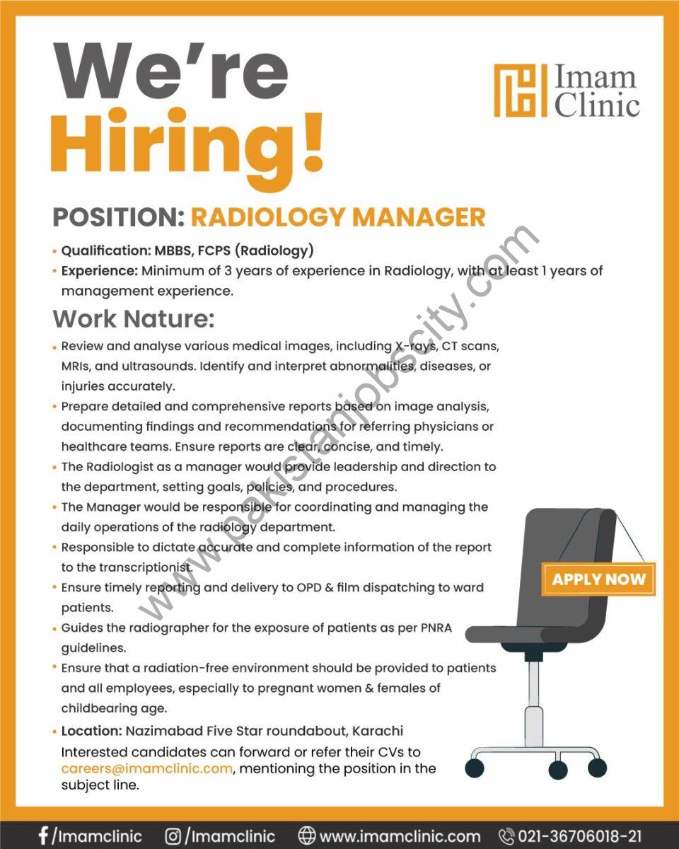 Imam Clinic Jobs Radiology Manager 1