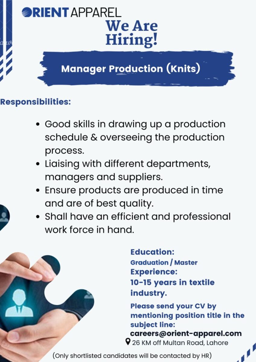 Orient Apparel Jobs Manager Production 1