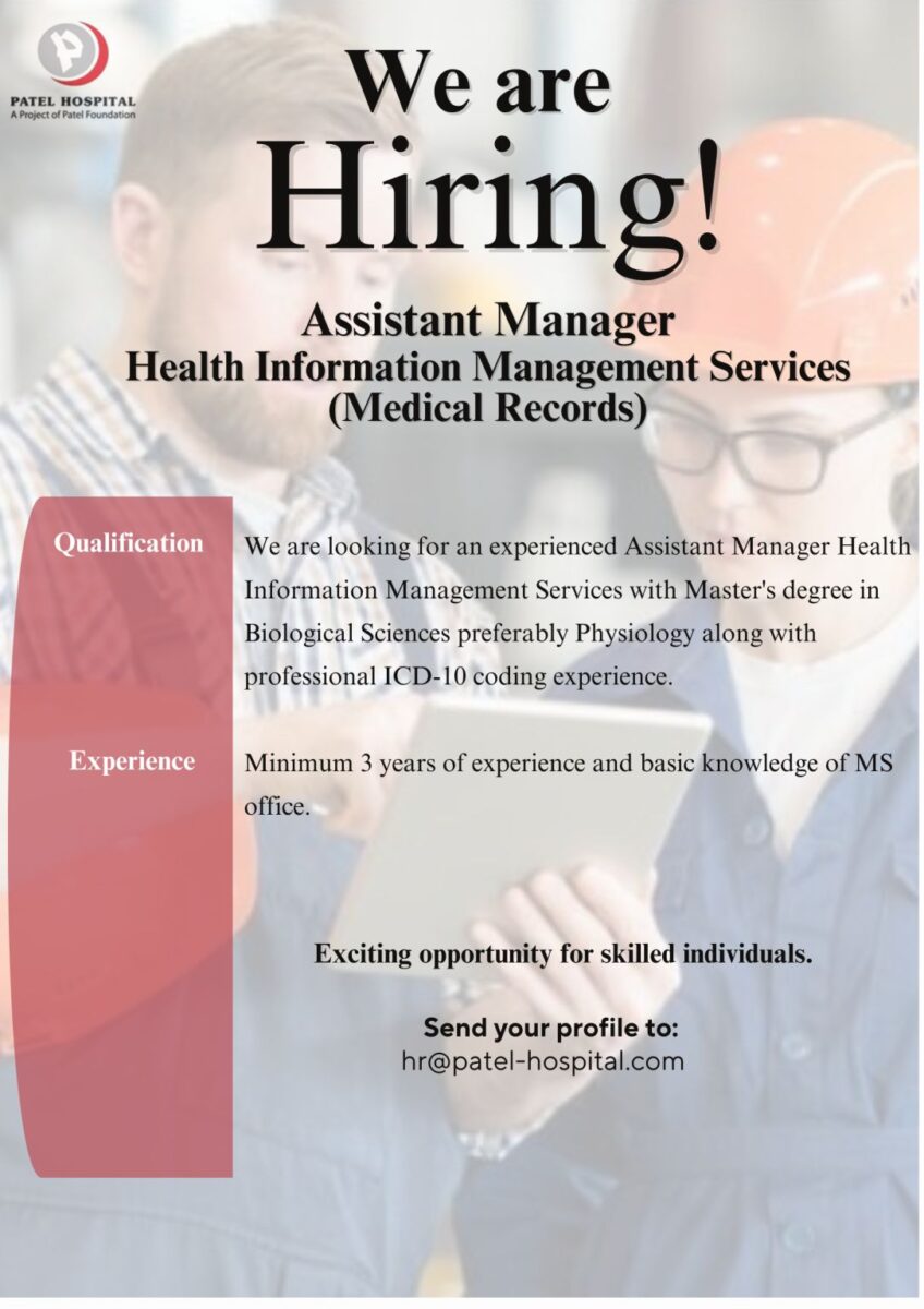 Patel Hospital Jobs Assistant Manager 1