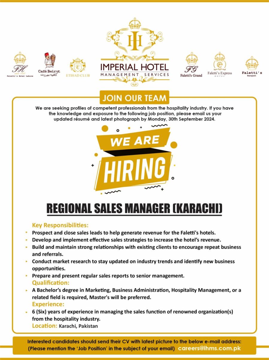  Imperial Hotel Management Services Jobs Regional Sales Manager 1