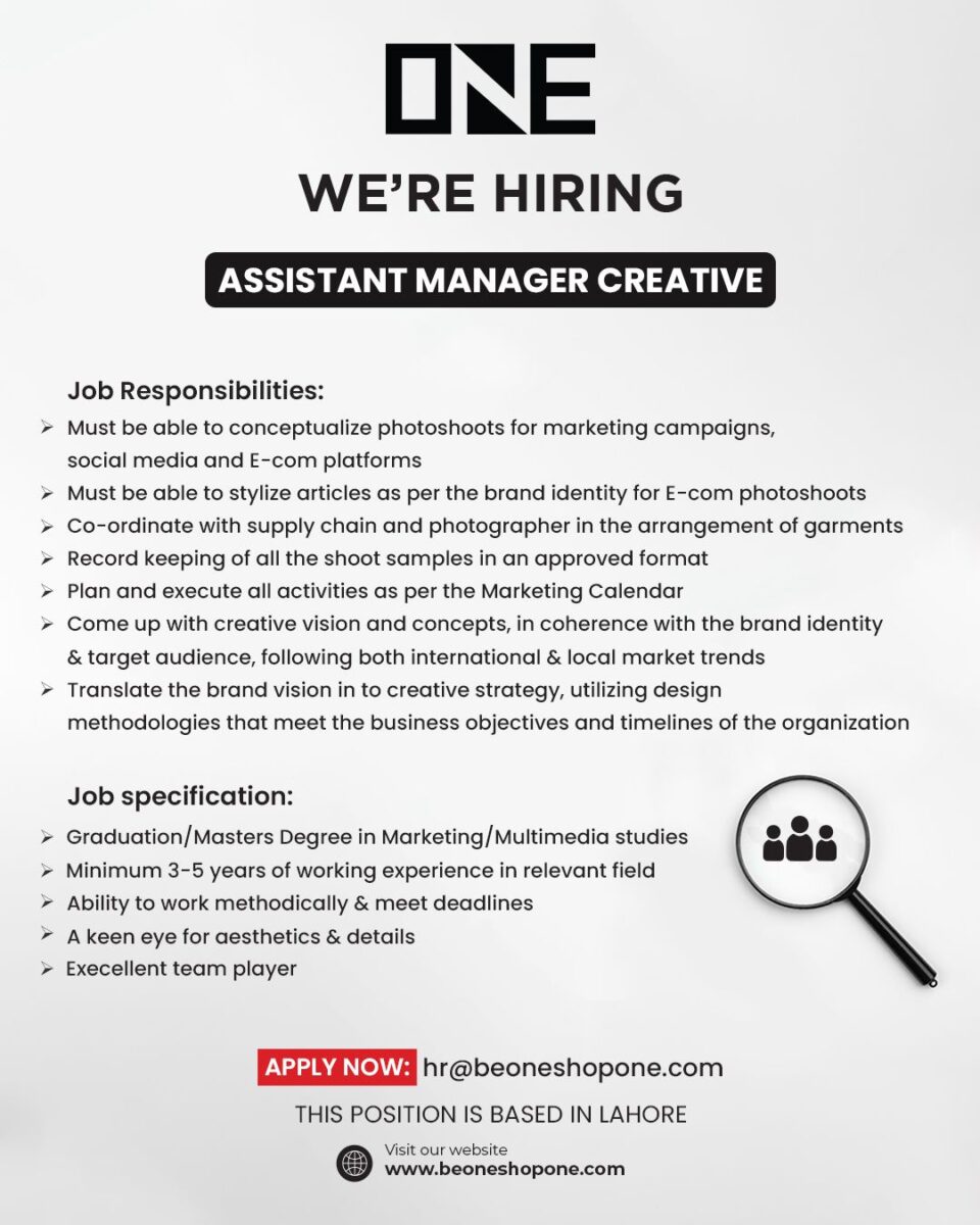 One Life Apparel Pvt Ltd Jobs Assistant Manager Creative 1