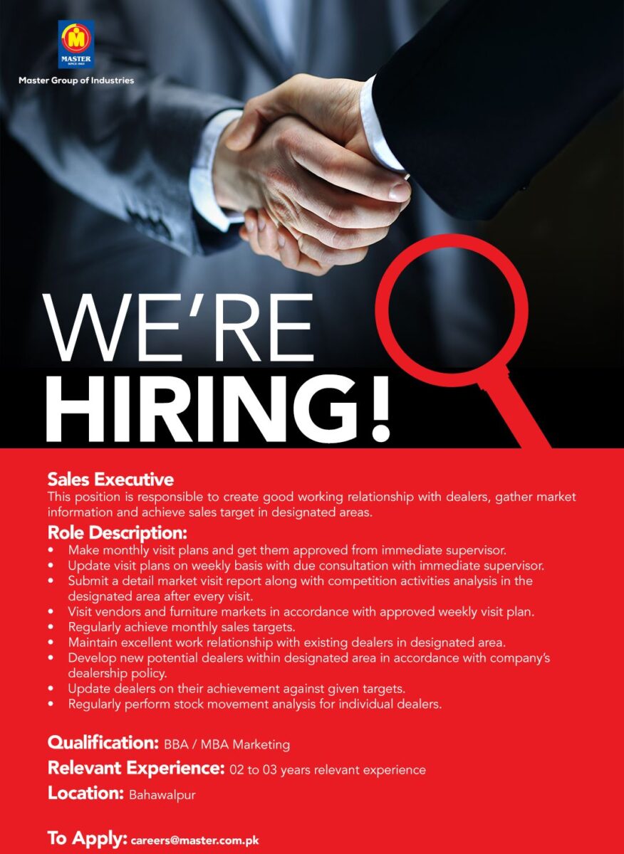 Master Group Of Companies Jobs Sales Executive 1