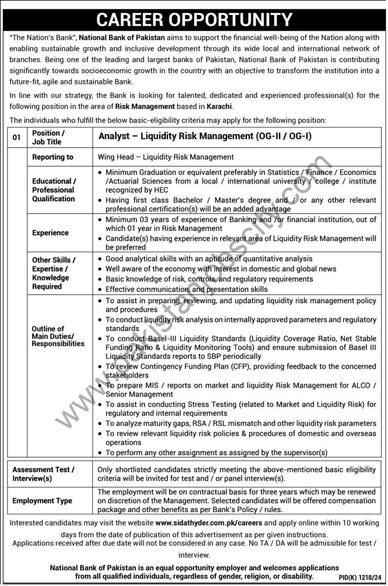 National Bank of Pakistan NBP Jobs 20 October 2024 Express Tribune 1