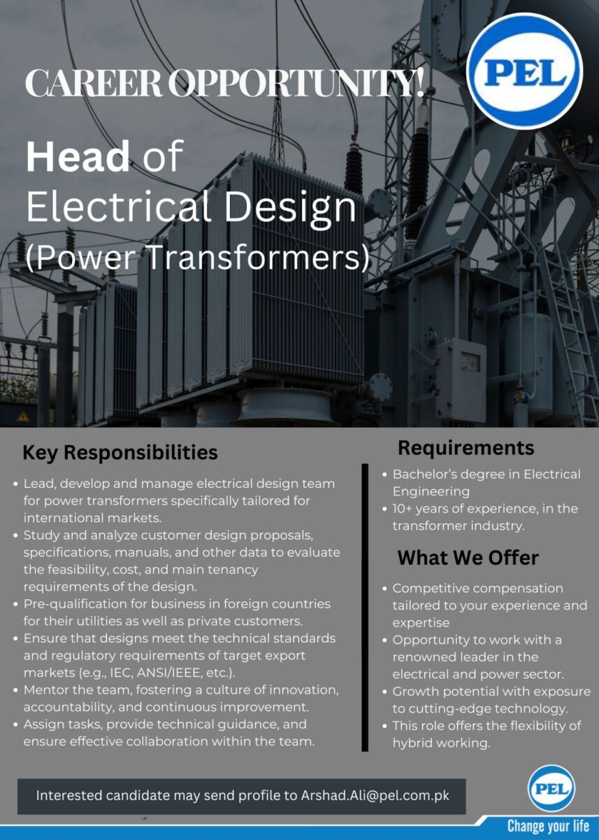 Pak Elektron Limited PEL Jobs Head Of Electrical Design 1