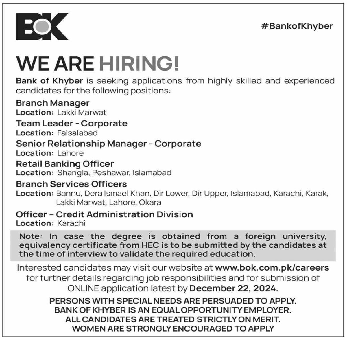 Bank of Khyber BOK  Jobs December 2024 1