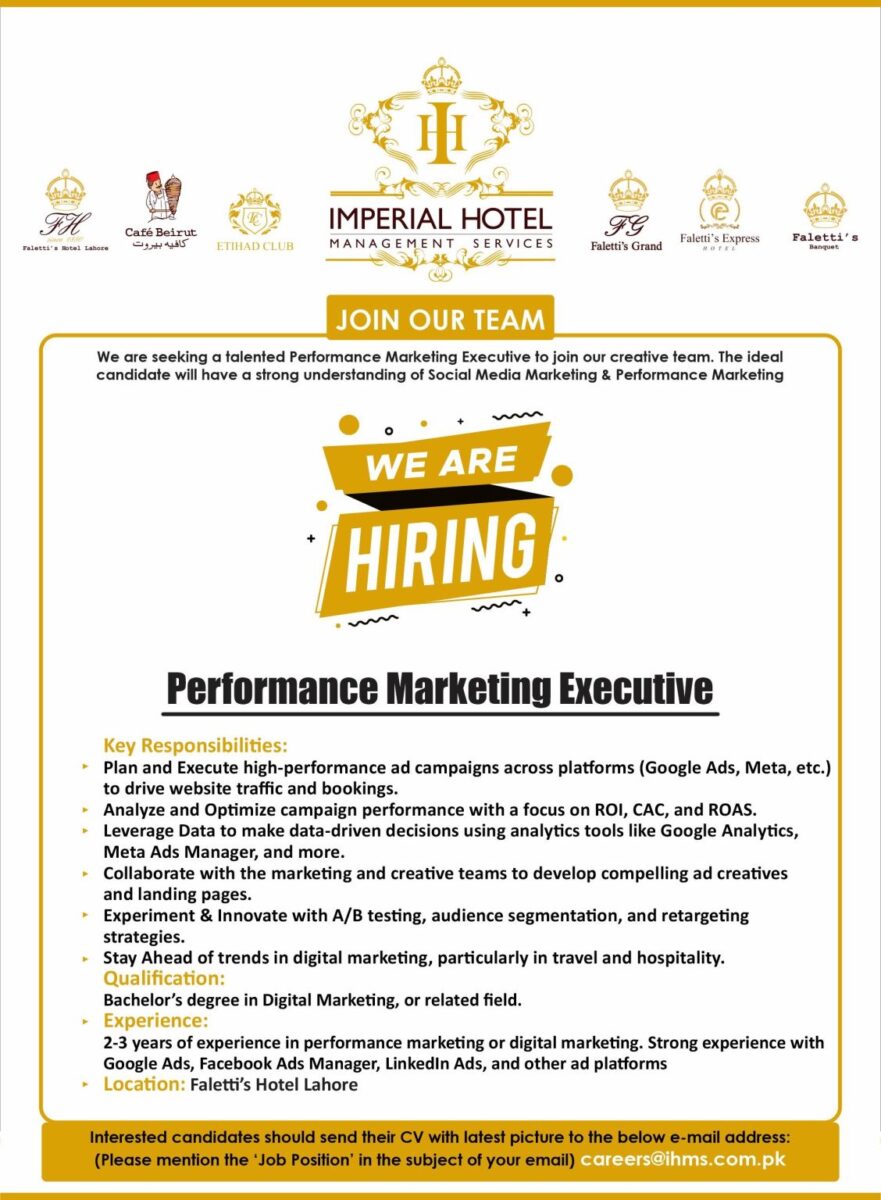 Imperial Hotel Management Services Jobs Performance Marketing Executive 1