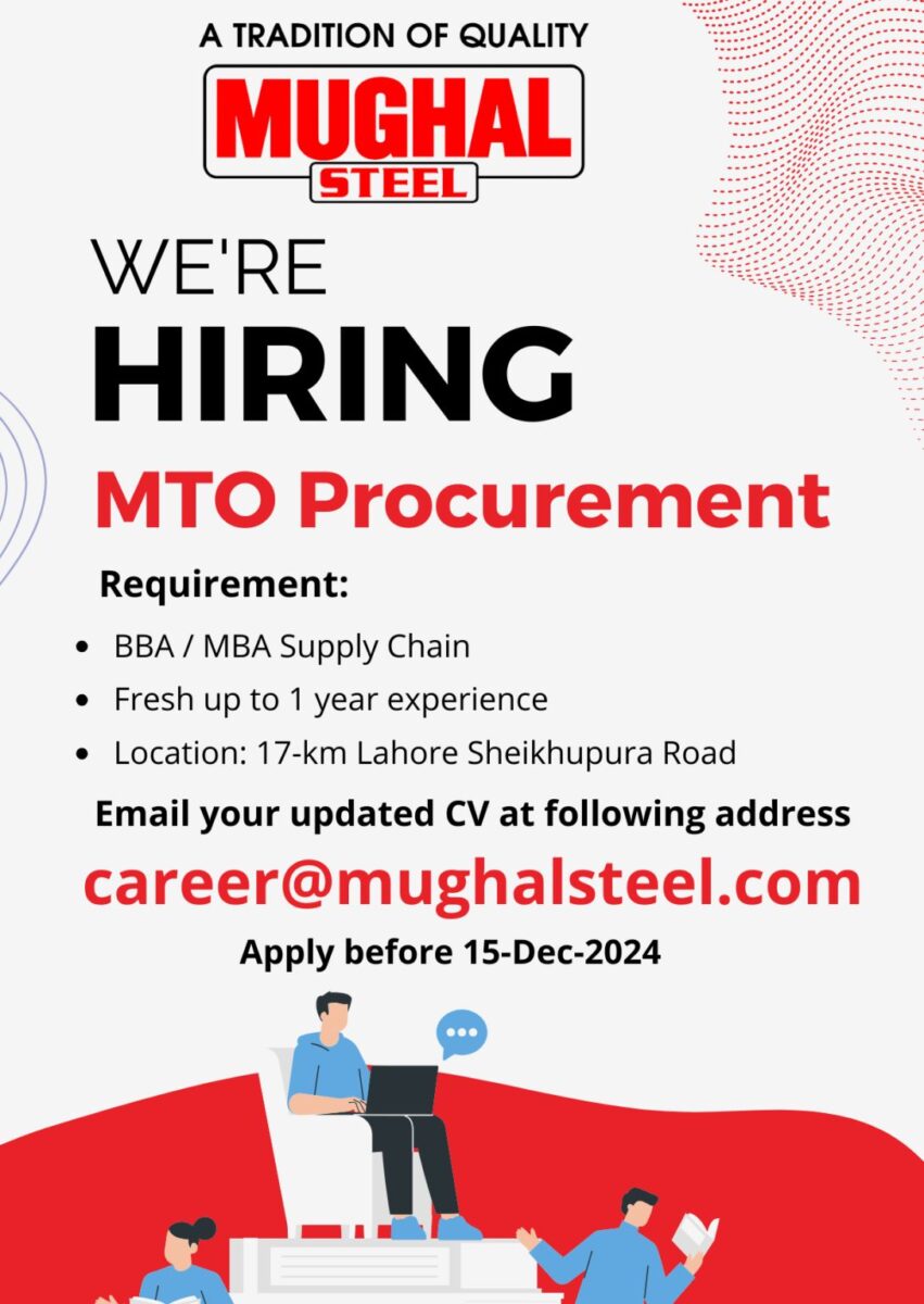 Mughal Steel Jobs MTO Procurement 1