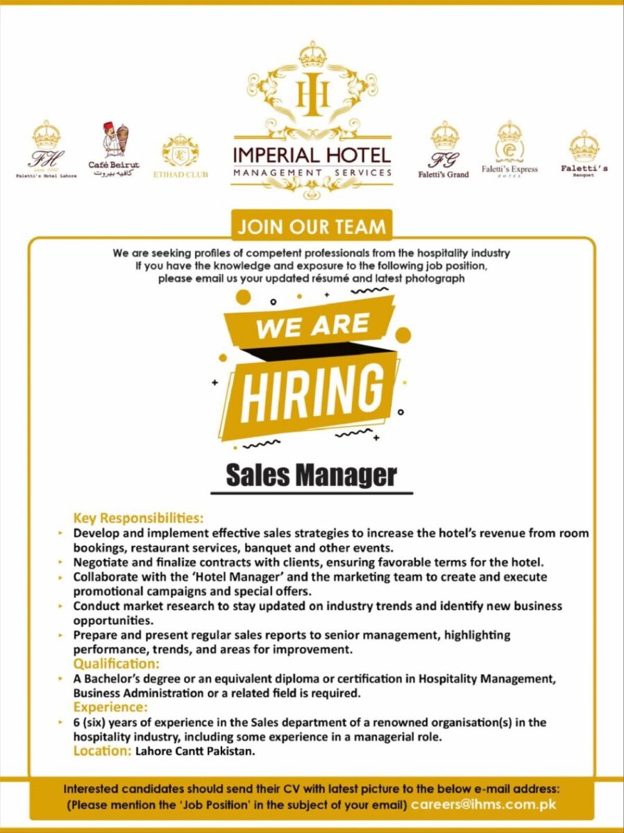 Imperial Hotel Management Services Jobs January 2025 1