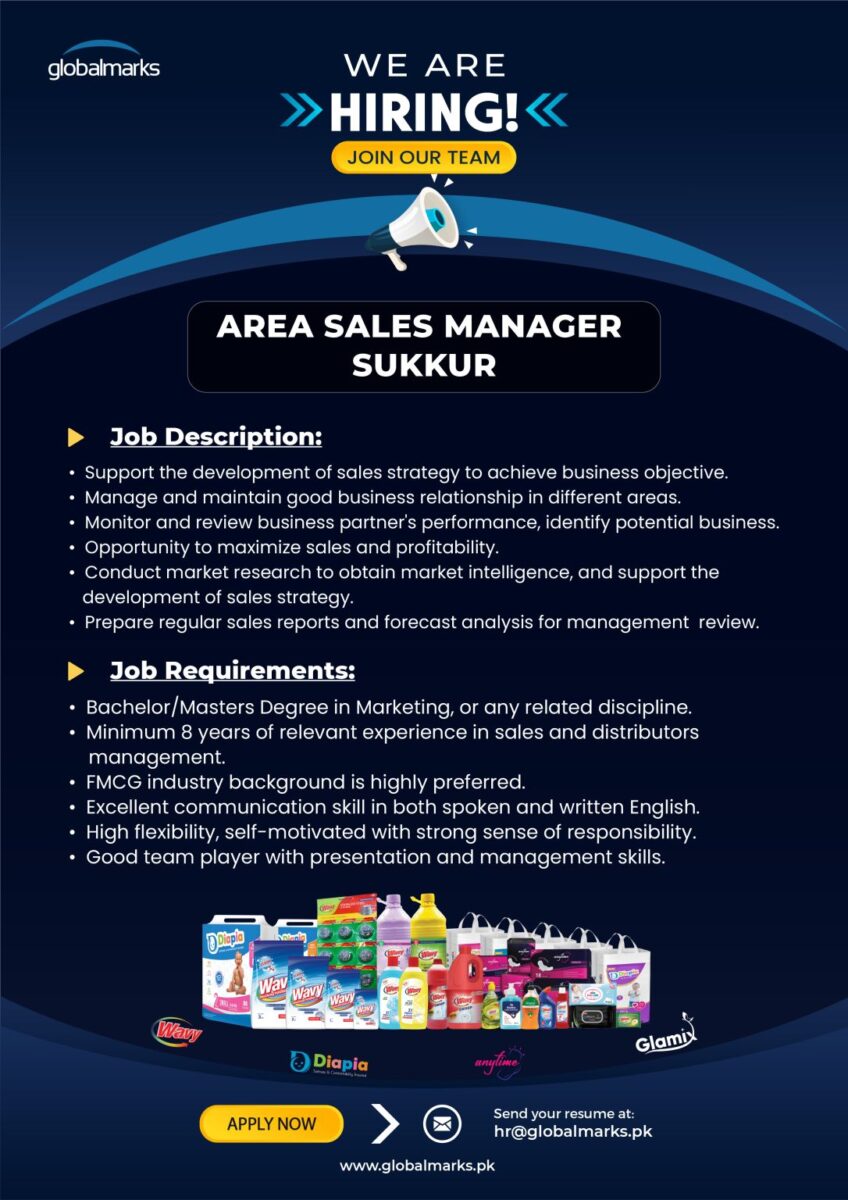 Global Marks Pvt Ltd Jobs Area Sales Manager 1