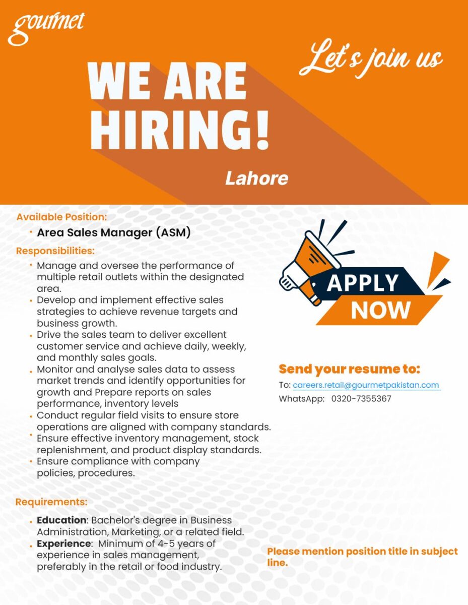 Gourmet Foods Pvt Ltd Jobs Area Sales Manager 1