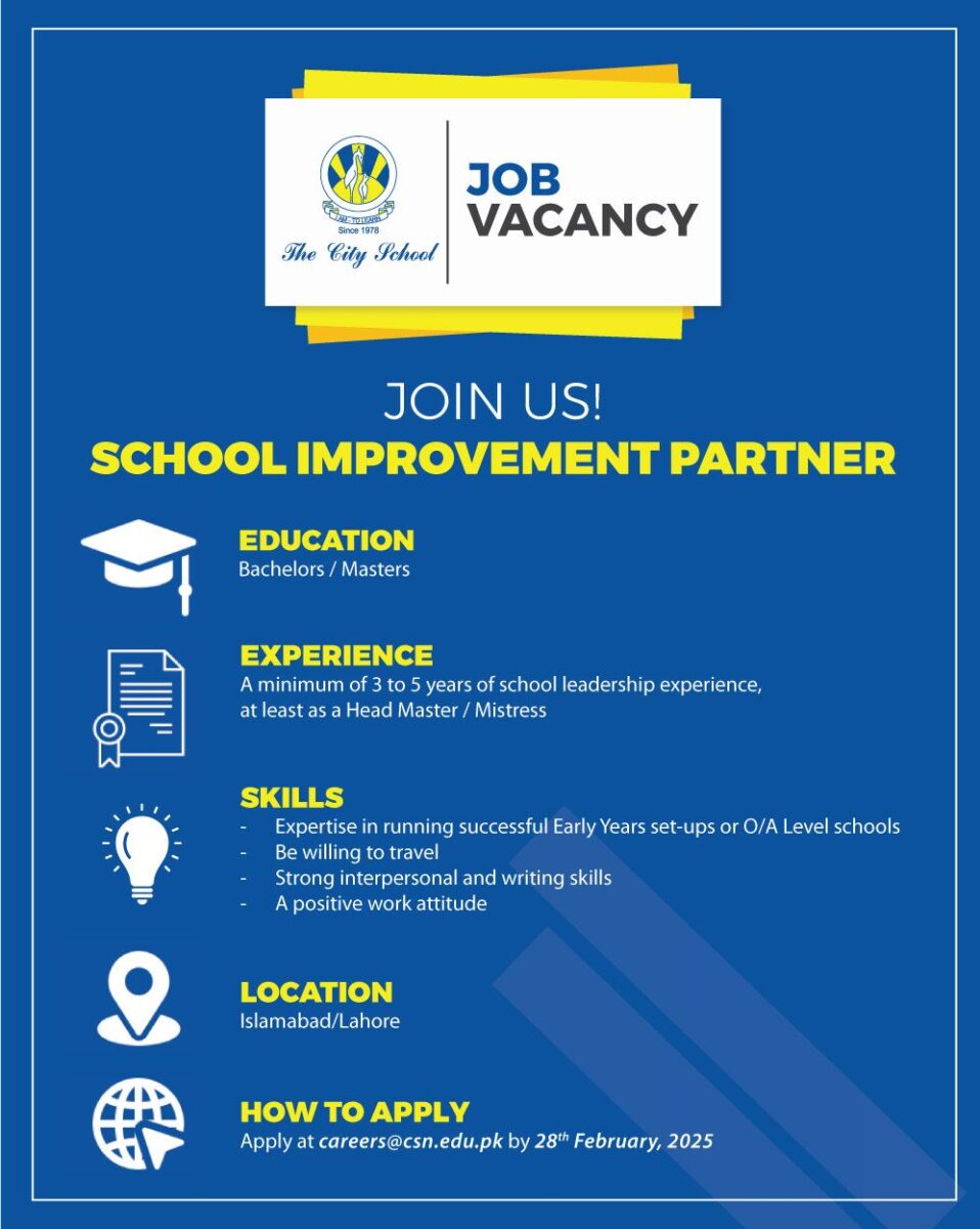 The City School Jobs School Improvement Partner 1