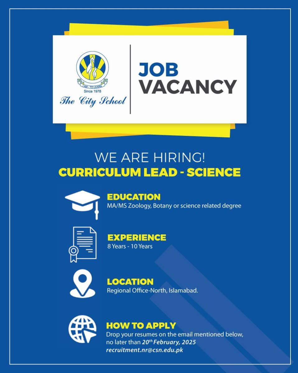 The City School Jobs Curriculum Lead Science 1