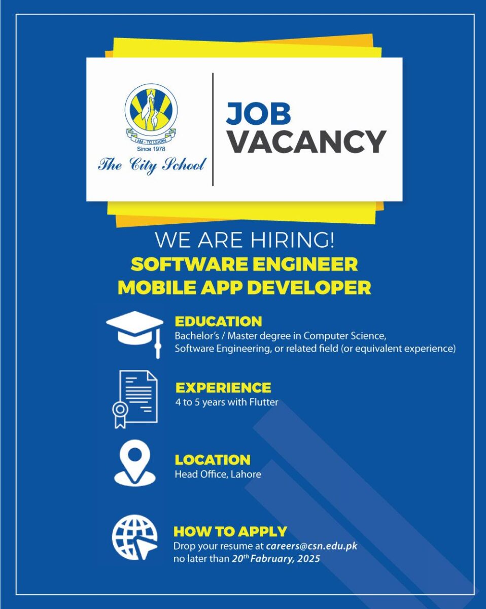 The City School Jobs Software Engineer App Developer 1