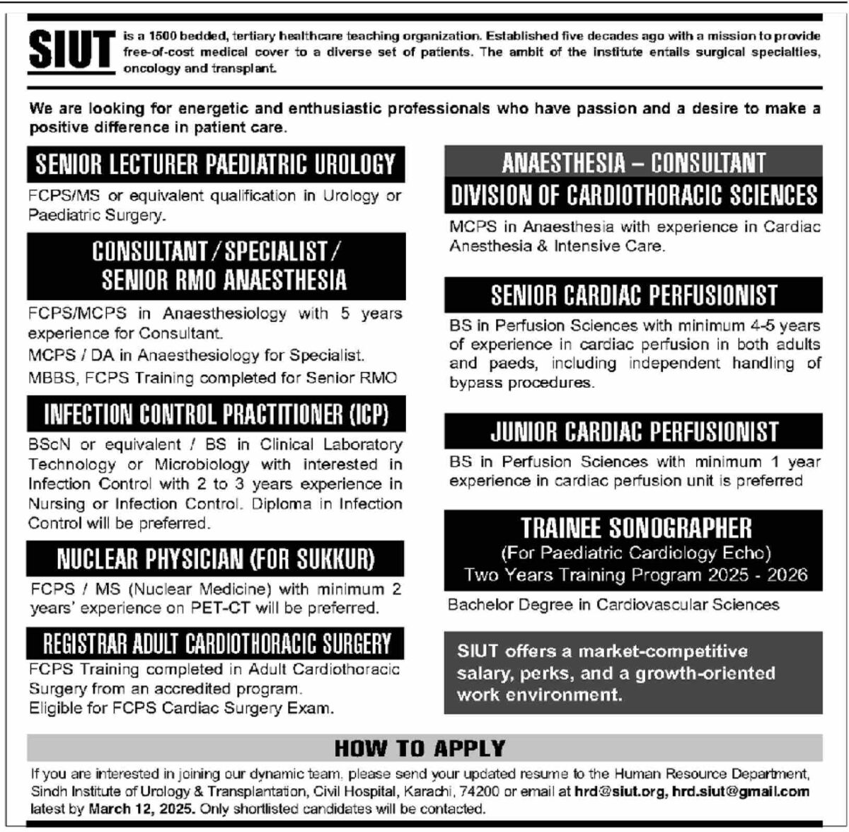 SIUT Jobs 02 March 2025 Dawn 1